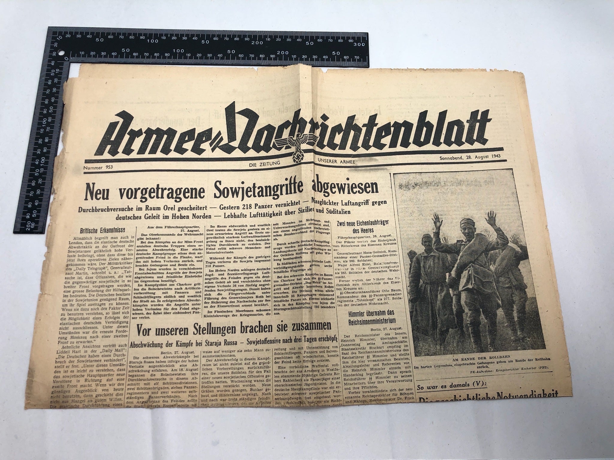 Original WW2 German Political Newspaper - 28th August 1943 - The Militaria Shop