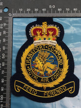 Load image into Gallery viewer, British RAF Bullion Embroidered Blazer Badge - Royal Air Force Transport Command - The Militaria Shop