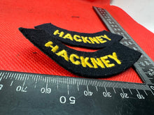 Load image into Gallery viewer, Original WW2 British Home Front Civil Defence Hackney Shoulder Titles - The Militaria Shop