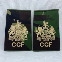 Load image into Gallery viewer, CCF DPM Camo Rank Slides / Epaulette Pair Genuine British Army - NEW - The Militaria Shop