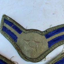 Load image into Gallery viewer, Pair of United States Air Force Rank Chevrons Olive Green -- Airmen First Class - The Militaria Shop