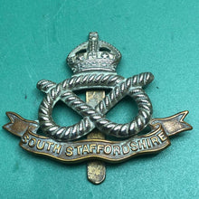 Load image into Gallery viewer, Original WW2 British Army South Staffordshire Regiment Cap Badge - The Militaria Shop
