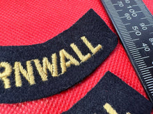 Charger l'image dans la galerie, Original WW2 British Home Front Civil Defence Cornwall Shoulder Titles - The Militaria Shop