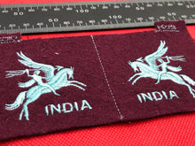 Load image into Gallery viewer, WW2 British Army Indian Airborne Division Pair Reproduction Shoulder Badges - The Militaria Shop