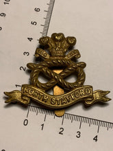 Load image into Gallery viewer, WW2 British Army Cap Badge - North Stafford - The Militaria Shop