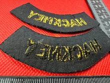 Load image into Gallery viewer, Original WW2 British Home Front Civil Defence Hackney Shoulder Titles - The Militaria Shop