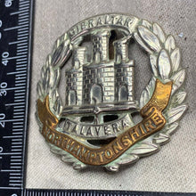 Load image into Gallery viewer, Original WW2 British Army Northamptonshire Regiment Cap Badge - The Militaria Shop