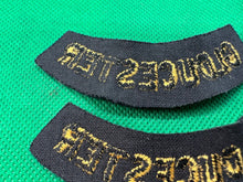 Load image into Gallery viewer, Original WW2 British Home Front Civil Defence Gloucester Shoulder Titles - The Militaria Shop