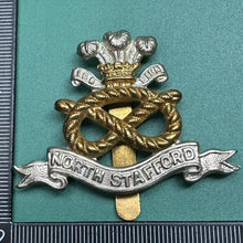 Load image into Gallery viewer, Original WW2 British Army North Stafford Regiment Cap Badge - The Militaria Shop
