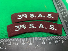 Load image into Gallery viewer, British Army 3rd SAS Special Air Service Shoulder Title Pair - The Militaria Shop