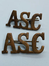 Load image into Gallery viewer, Original WW1 British Army Service Corps (A.S.C.) Shoulder Titles - The Militaria Shop