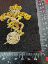 Load image into Gallery viewer, British Army Bullion Embroidered Blazer Badge - R.E.M.E Engineers - Queens Crown - The Militaria Shop
