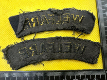 Load image into Gallery viewer, Original WW2 British Home Front Civil Defence Welfare Shoulder Titles - The Militaria Shop