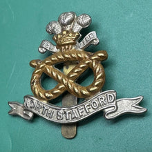Load image into Gallery viewer, Original WW2 British Army North Stafford Regiment Cap Badge - The Militaria Shop