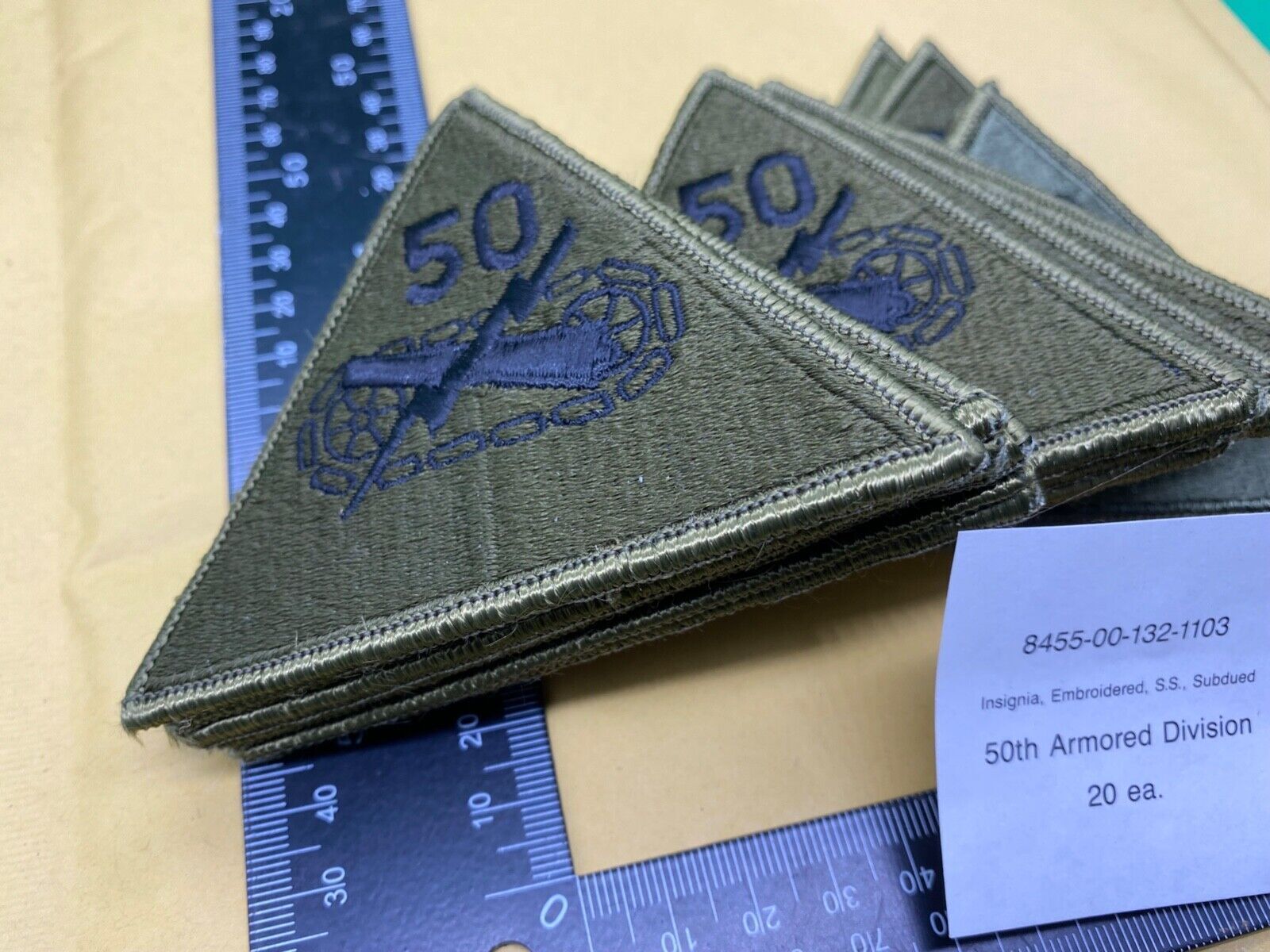 An original US 50th Armoured Division Patch/Badge. Brand New Unissued Condition. - The Militaria Shop