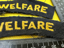 Load image into Gallery viewer, Original WW2 British Home Front Civil Defence Welfare Shoulder Titles - The Militaria Shop