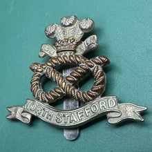 Load image into Gallery viewer, Original WW2 British Army North Stafford Regiment Cap Badge - The Militaria Shop
