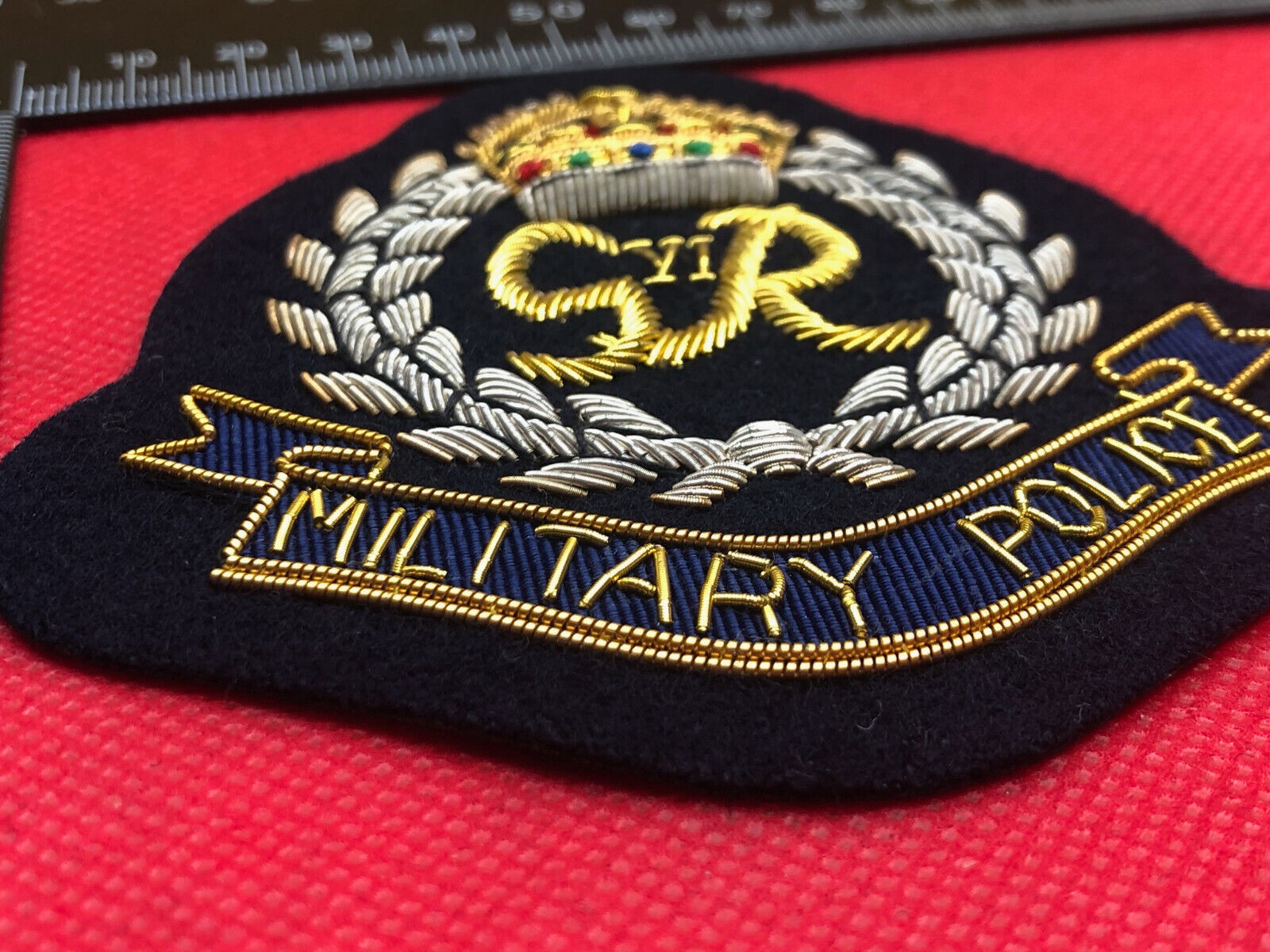 British Army Bullion Embroidered Blazer Badge - Military Police - Kings Crown - The Militaria Shop