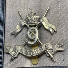 Load image into Gallery viewer, Original WW2 British Army 9th Queen's Royal Lancers Cap Badge - The Militaria Shop