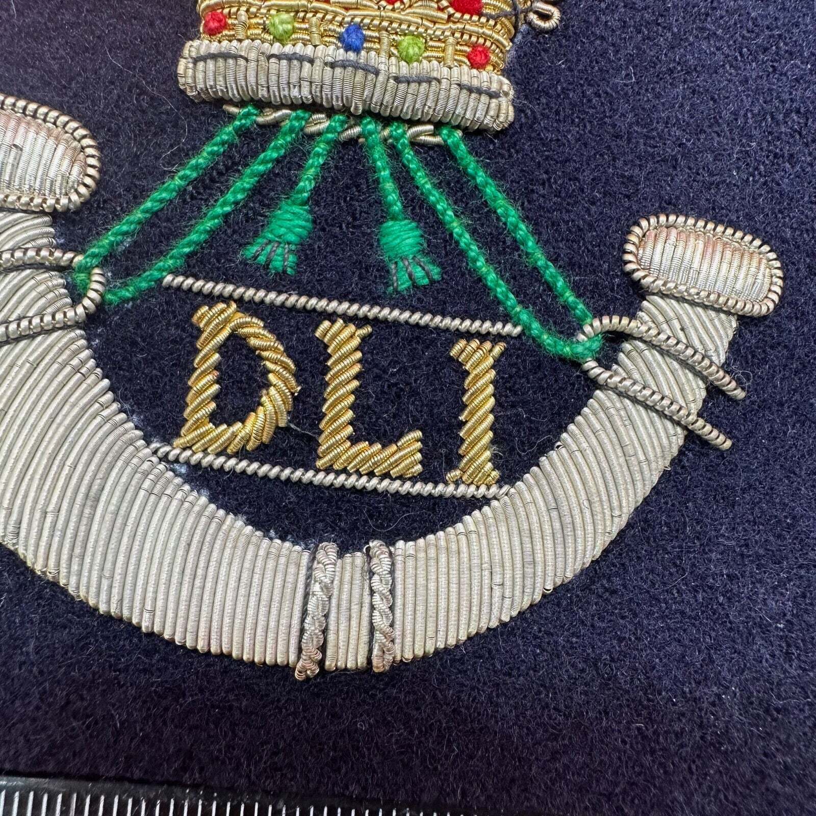 British Army Bullion Embroidered Blazer Badge -Durham Light Infantry Kings Crown - The Militaria Shop