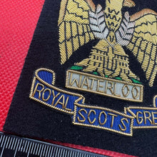 Load image into Gallery viewer, British Army Bullion Embroidered Blazer Badge - The Royal Scots Greys Regiment - The Militaria Shop