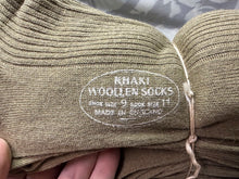 Load image into Gallery viewer, Original British Army WW2 New Old Stock Officers Wool Khaki Socks - Varied Sizes - The Militaria Shop