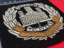 Lade das Bild in den Galerie-Viewer, British Army Bullion Embroidered Blazer Badge - Northamptonshire Regiment - The Militaria Shop