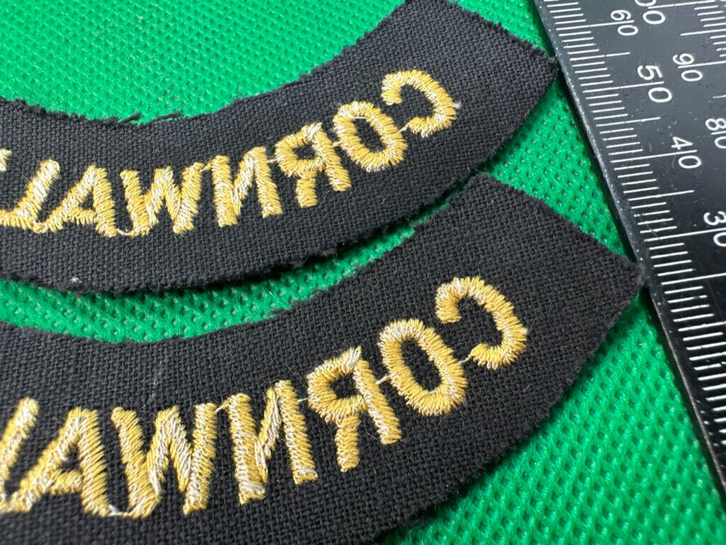 Original WW2 British Home Front Civil Defence Cornwall Shoulder Titles - The Militaria Shop