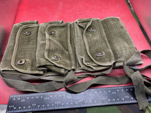 Load image into Gallery viewer, Original French Army Green 3 Pocket Grenade Carrier Webbing Pouch - The Militaria Shop