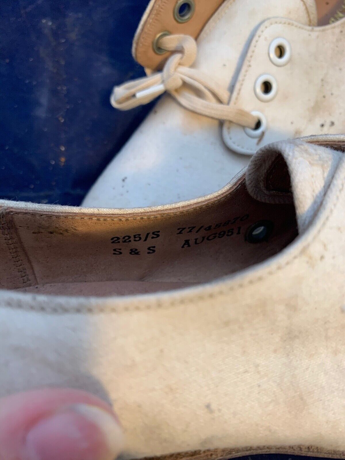 Original WW2 British Army Women's White Summer Shoes - ATS WAAF - Size 225s - The Militaria Shop