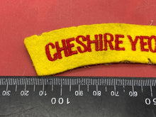 Load image into Gallery viewer, WW2 British Army CHESHIRE YEOMANRY - Original Cloth Shoulder Title. - The Militaria Shop
