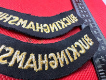 Load image into Gallery viewer, Original WW2 British Home Front Civil Defence Buckinghamshire Shoulder Titles - The Militaria Shop