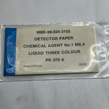 Charger l'image dans la galerie, British Army NBC Detector Paper Chemical Agent No.1 MK 4 Liquid Three Colour - The Militaria Shop