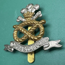 Load image into Gallery viewer, Original WW2 British Army North Stafford Regiment Cap Badge - The Militaria Shop