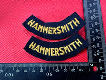 Load image into Gallery viewer, Original WW2 British Home Front Civil Defence Hammersmith Shoulder Titles - The Militaria Shop