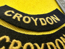 Load image into Gallery viewer, Original WW2 British Home Front Civil Defence Croydon Shoulder Titles - The Militaria Shop