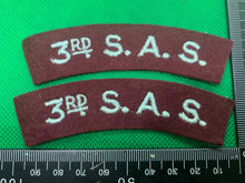 Load image into Gallery viewer, British Army 3rd SAS Special Air Service Shoulder Title Pair - The Militaria Shop