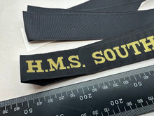 Load image into Gallery viewer, Genuine British Royal Navy H.M.S Southampton Cap Tally - Full Length - NOS - The Militaria Shop