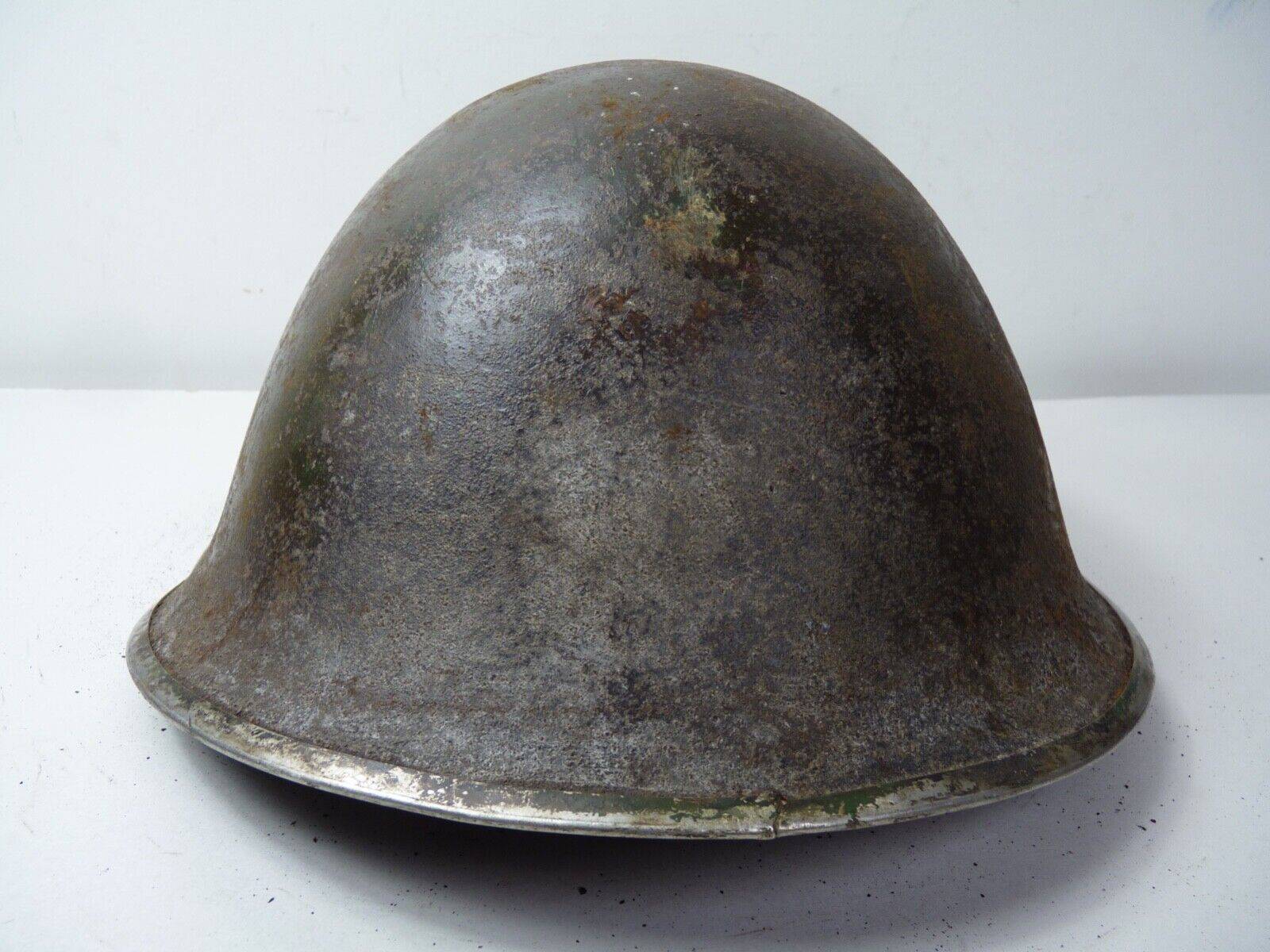 Original WW2 British / Canadian Army Mk3 High Rivet Turtle Army Combat Helmet - The Militaria Shop