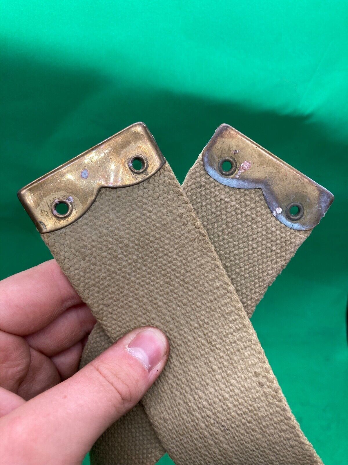 Original WW2 Pattern British Army L Straps Pair - 37 Pattern Webbing Haversack - The Militaria Shop