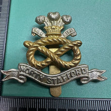 Load image into Gallery viewer, Original WW2 British Army North Stafford Regiment Cap Badge - The Militaria Shop