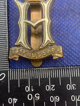 Load image into Gallery viewer, Original WW2 British Army 23rd Hussars Cap Badge - The Militaria Shop