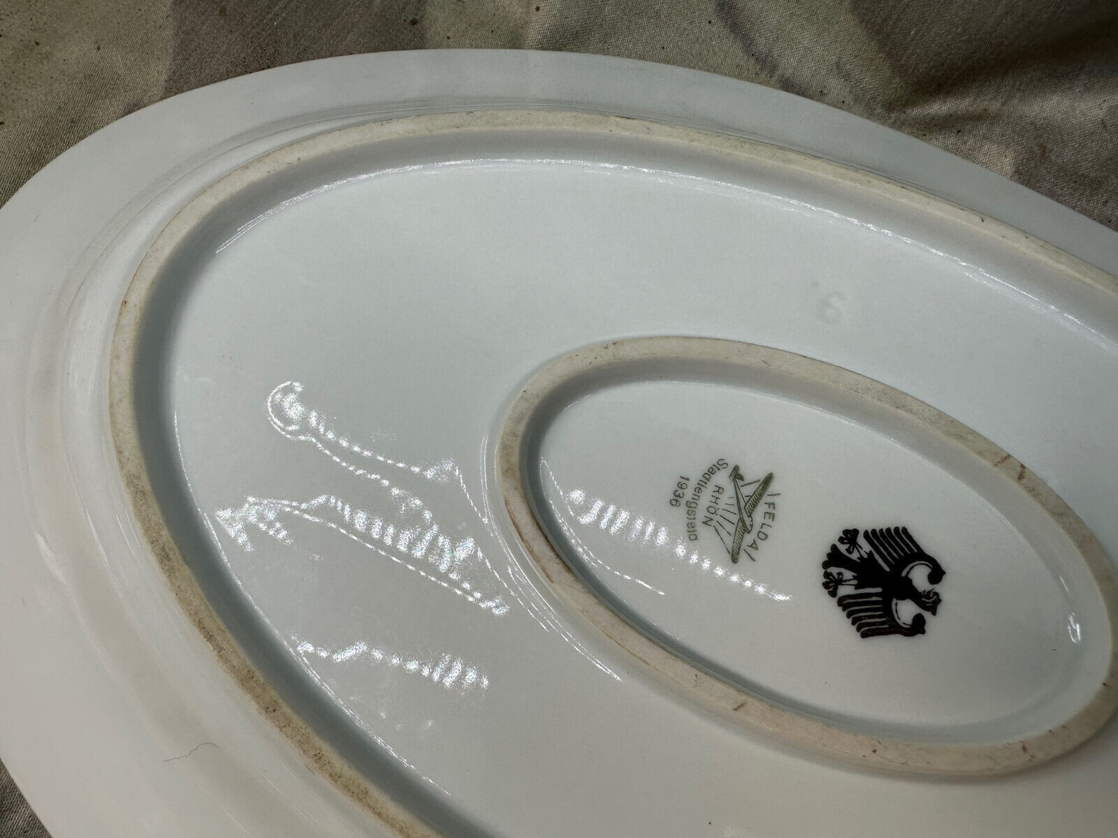 Original Pre/Early WW2 German Army Officers Mess Serving Platter - Felda Rhon - The Militaria Shop