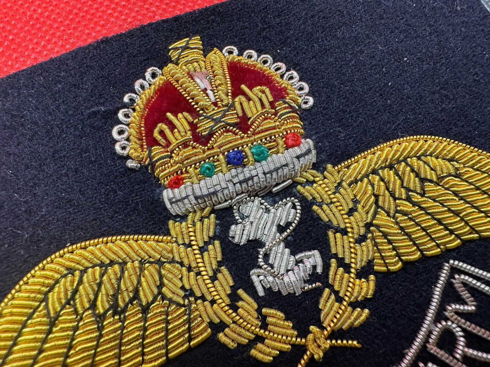 British Royal Navy Bullion Embroidered Blazer Badge - Fleet Air Arm- Kings Crown - The Militaria Shop