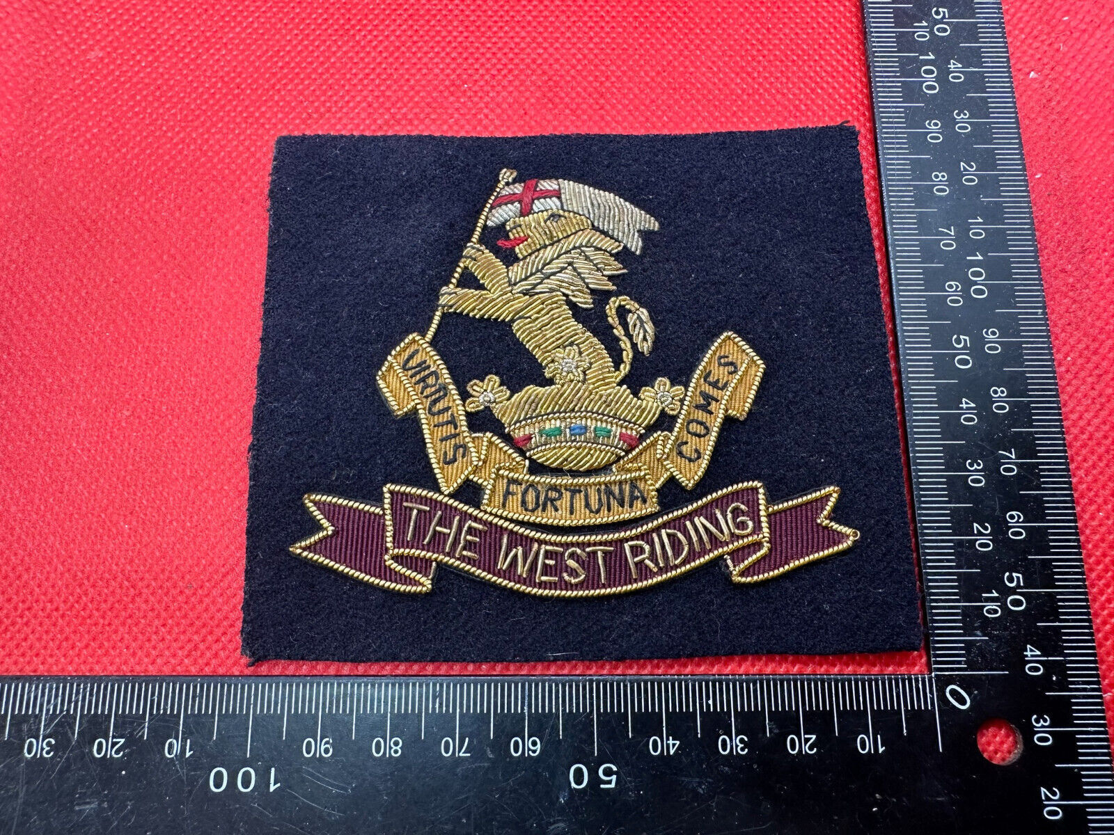 British Army Bullion Embroidered Blazer Badge - The West Riding Regiment - The Militaria Shop