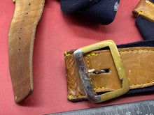 Load image into Gallery viewer, WW2 British Army Hussars Blue Canvas and Leather Belt with Fittings - The Militaria Shop