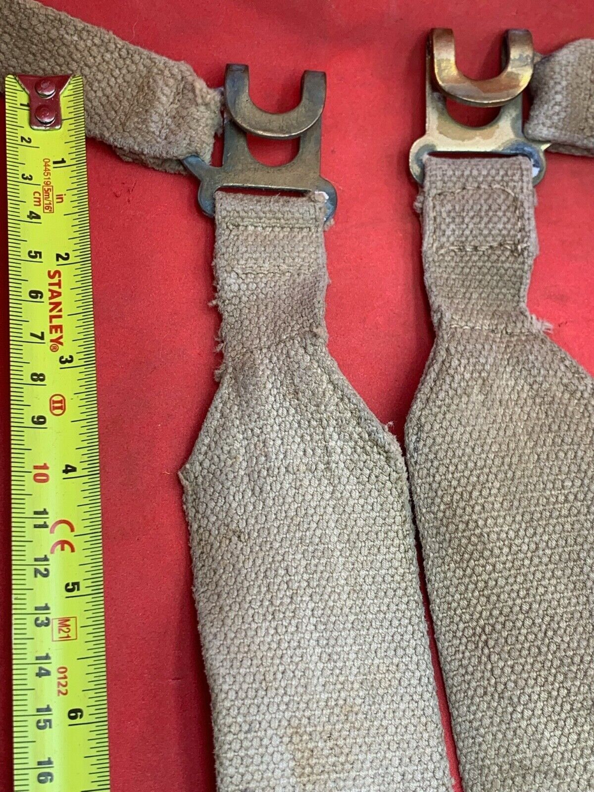 Original WW2 Pattern British Army L Straps Pair - 37 Pattern Webbing Haversack - The Militaria Shop