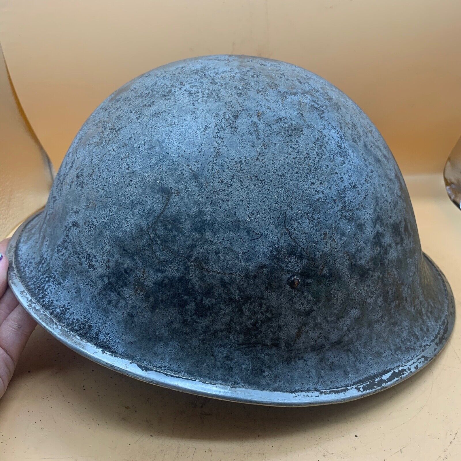 Original WW2 British / Canadian Army Mk3 High Rivet Turtle Army Combat Helmet - The Militaria Shop