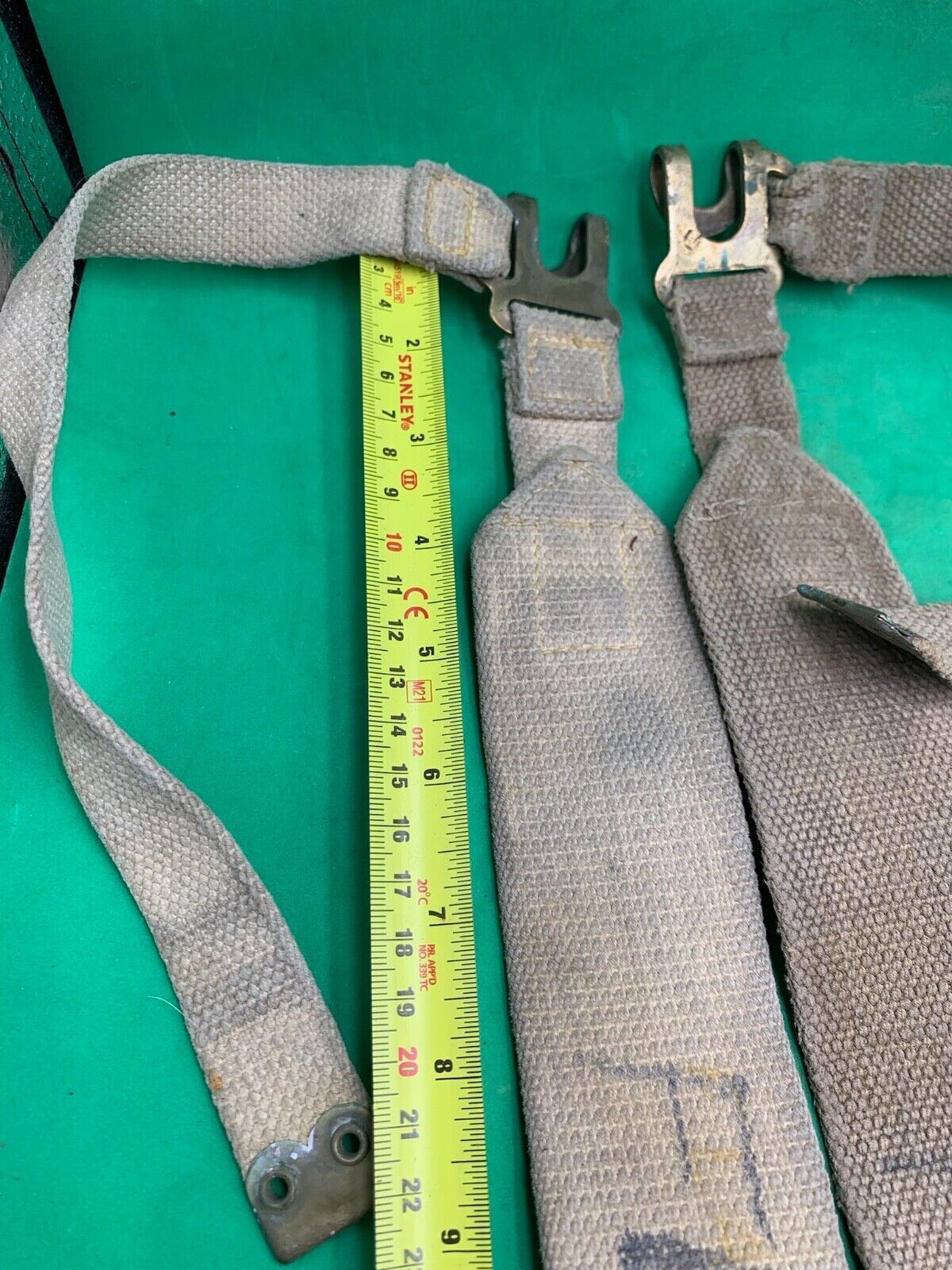 Original WW2 Pattern British Army L Straps Pair - 37 Pattern Webbing Haversack - The Militaria Shop