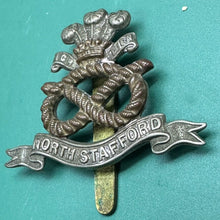 Load image into Gallery viewer, Original WW2 British Army North Stafford Regiment Cap Badge - The Militaria Shop